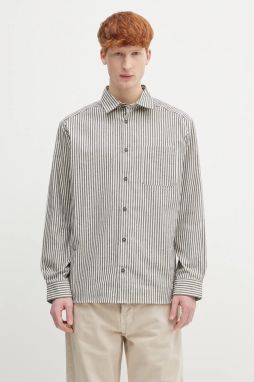 Bavlnená košeľa A.P.C. Surchemise Malo čierna farba, voľný strih, s klasickým golierom, COHGG.H32023