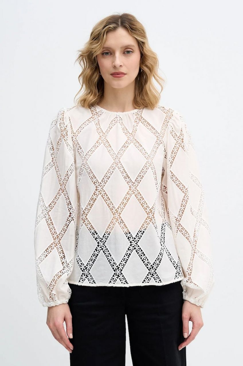 Blúzka Sisley béžová farba, 5WTKLQ09X