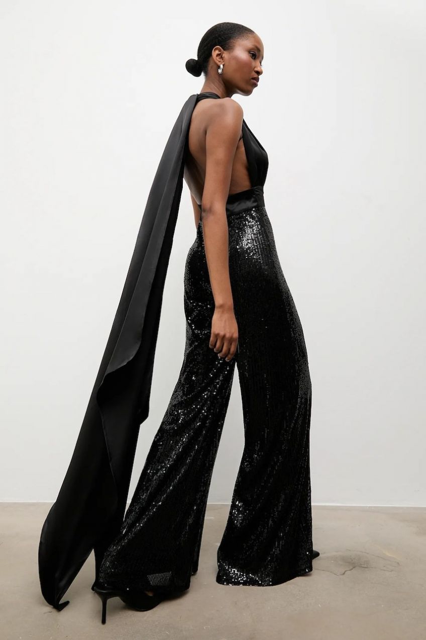 Overal Answear.LAB čierna farba, v výstrih