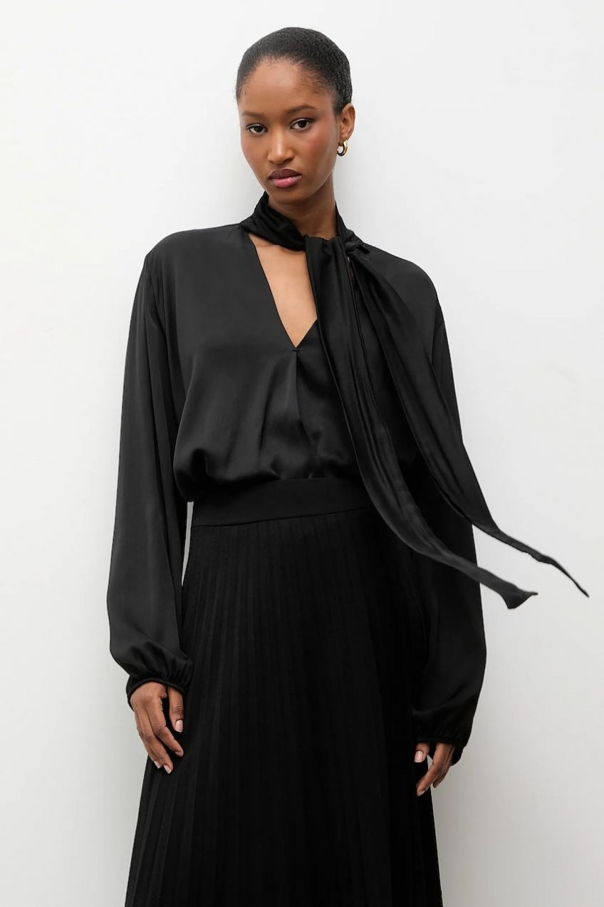 Blúzka Answear.LAB čierna farba, jednofarebná