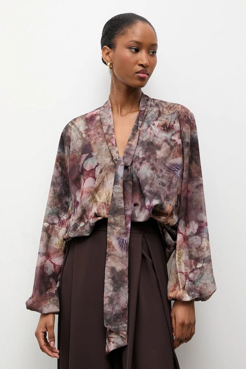 Blúzka Answear.LAB šedá farba, vzorovaná