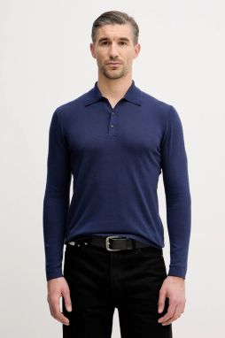 Bavlnené tričko s dlhým rukávom Sisley tmavomodrá farba, jednofarebné, 1028S300P