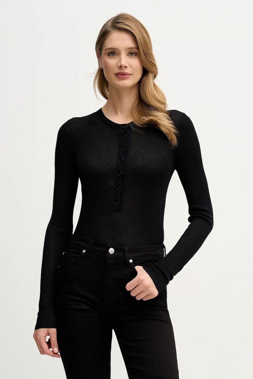 Sveter Sisley čierna farba, ľahké, 19EQM2024