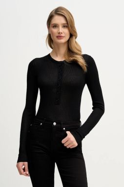 Sveter Sisley čierna farba, ľahké, 19EQM2024