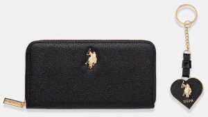 Peňaženka U.S. Polo Assn. Box Wallet dámska, čierna farba, BIU2B8997WVP