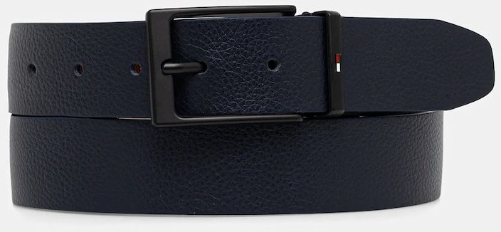 Kožený opasok Tommy Hilfiger tmavomodrá farba, AM0AM13957
