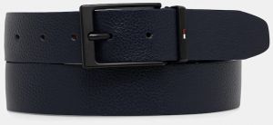 Kožený opasok Tommy Hilfiger tmavomodrá farba, AM0AM13957