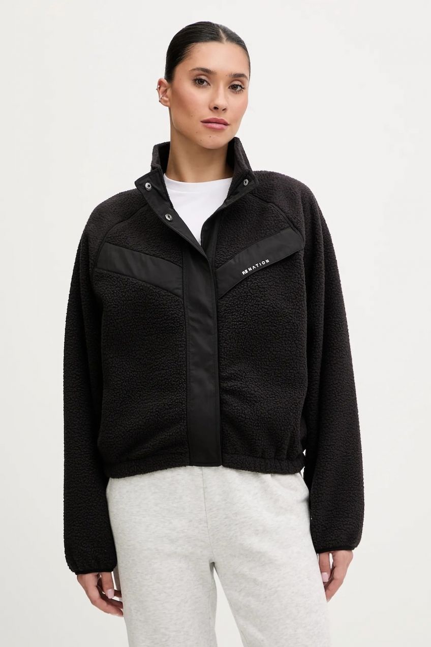 Fleecová mikina P.E Nation Shelter Sherpa čierna farba, jednofarebná, 251J095