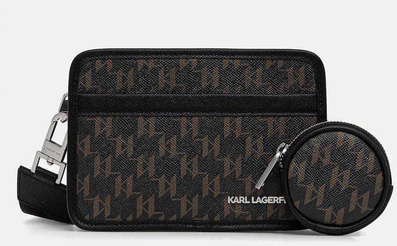 Malá taška Karl Lagerfeld K/MONOGRAM hnedá farba, B1M30223
