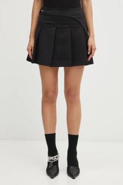 Sukňa Heliot Emil čierna farba, mini, áčkový strih, AW25_W_12_050_BLK01