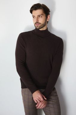 Sveter Medicine hnedá farba, ľahké, s polorolákom