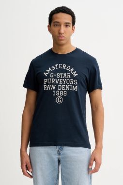 Bavlnené tričko G-Star Purveyors gr pánske, tmavomodrá farba, s potlačou, D26856-C372,