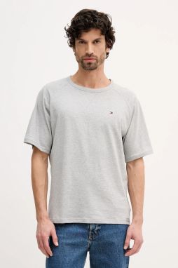 Bavlnené tričko Tommy Hilfiger pánske, šedá farba, jednofarebné, UM0UM03605