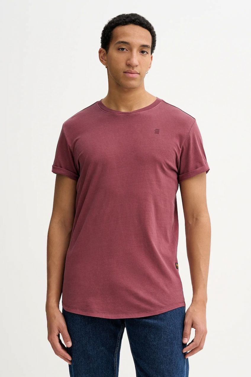 Bavlnené tričko G-Star Lash pánske, červená farba, jednofarebné, D16396-2653,