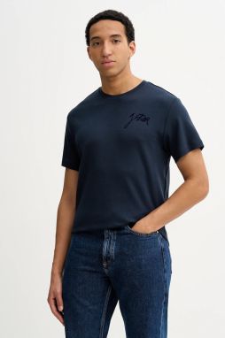 Bavlnené tričko G-Star Script pánske, modrá farba, jednofarebné, D26823-D976,