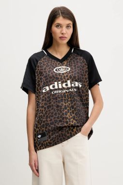 Tričko adidas Originals STN FBALL dámske, hnedá farba, KA2671