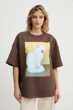 Tričko MUNTHE RAPLOI dámske, hnedá farba, 254112525463