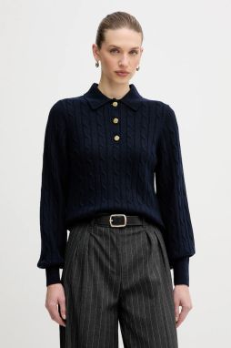 Sveter s prímesou vlny Barbour Evie tmavomodrá farba, LKN1730