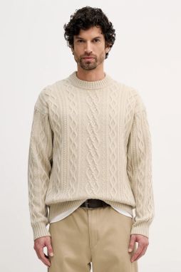 Vlnený sveter BOSS Orange Kableto béžová farba, 50548689