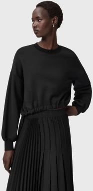 Mikina AllSaints čierna farba, jednofarebná, W093JD