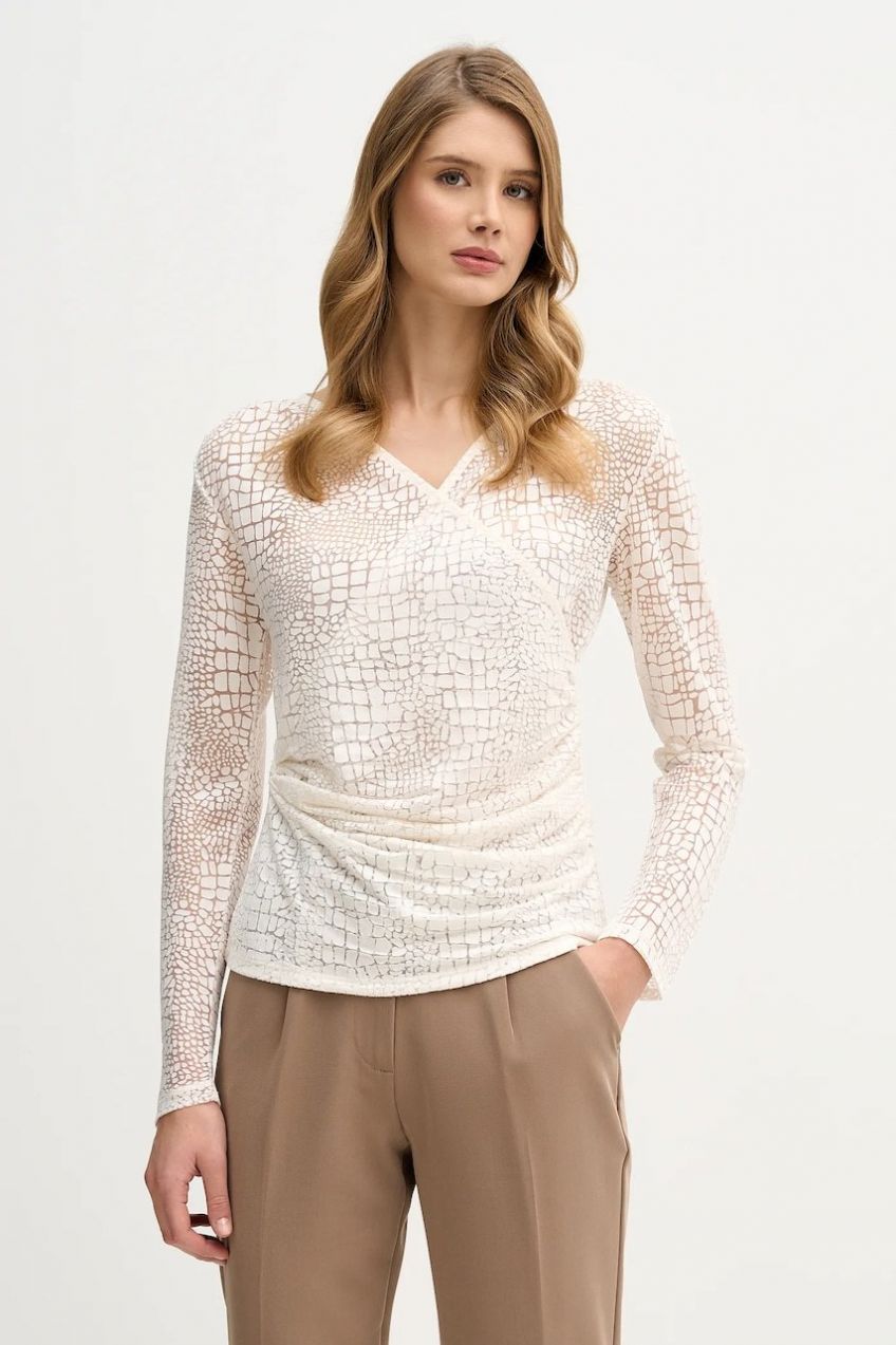 Blúzka Sisley béžová farba, vzorovaná, 3NDXL401A