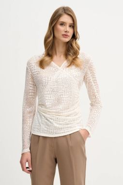 Blúzka Sisley béžová farba, vzorovaná, 3NDXL401A