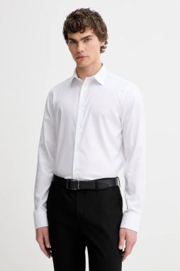 Košeľa Calvin Klein biela farba, slim, s klasickým golierom, LV019EU028