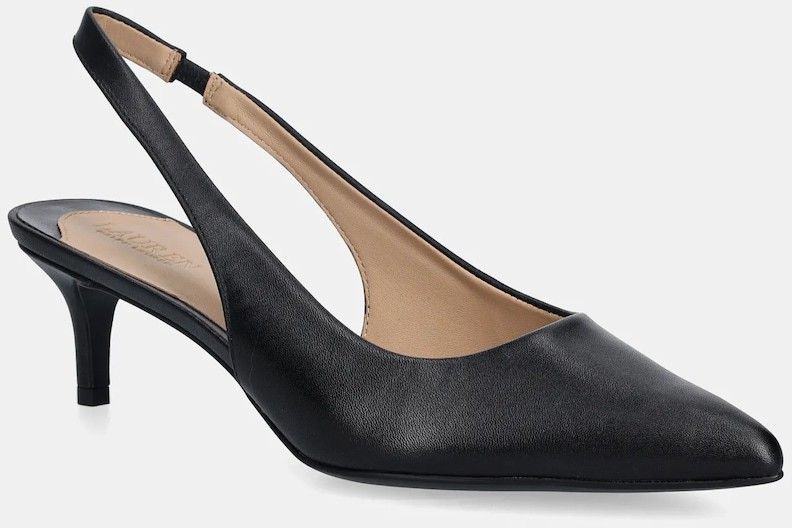 Kožené lodičky Lauren Ralph Lauren Lolah II čierna farba, 802P09033001