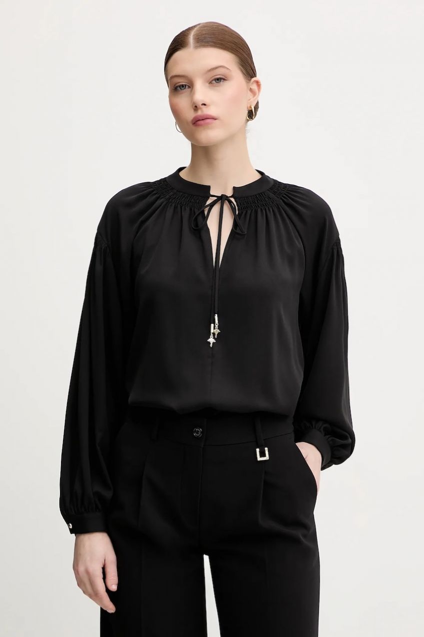 Blúzka Joop! čierna farba, jednofarebná, 30100470