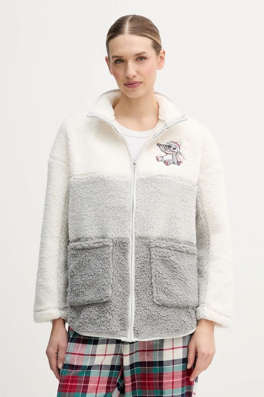 Pyžamová mikina women'secret LILO & STITCH béžová farba, 4412221