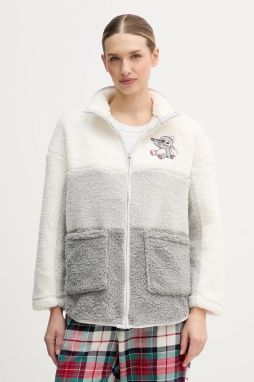 Pyžamová mikina women'secret LILO & STITCH béžová farba, 4412221