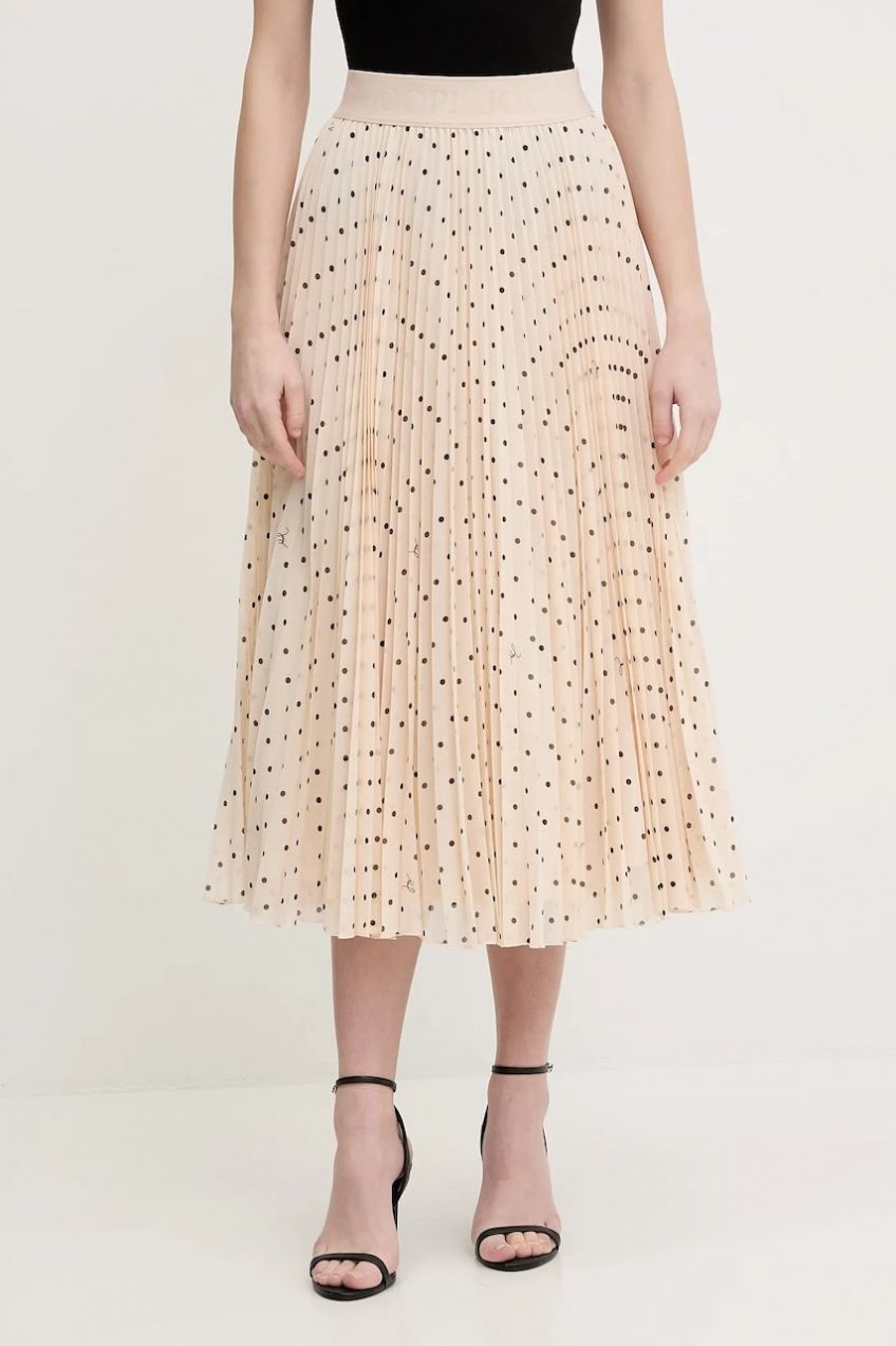Sukňa Joop! béžová farba, maxi, áčkový strih, 30100095