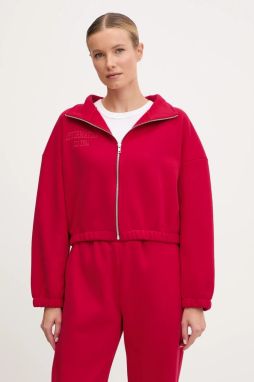 Mikina na jogu JOYINME Zip Flow červená farba, jednofarebná, Zip.Flow