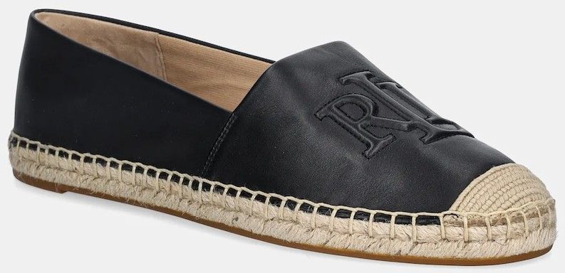 Kožené espadrilky Lauren Ralph Lauren Cameryn Lg 2 čierna farba, 802P04415001