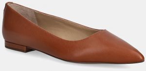 Kožené balerínky Lauren Ralph Lauren Londyn béžová farba, 802P09039002