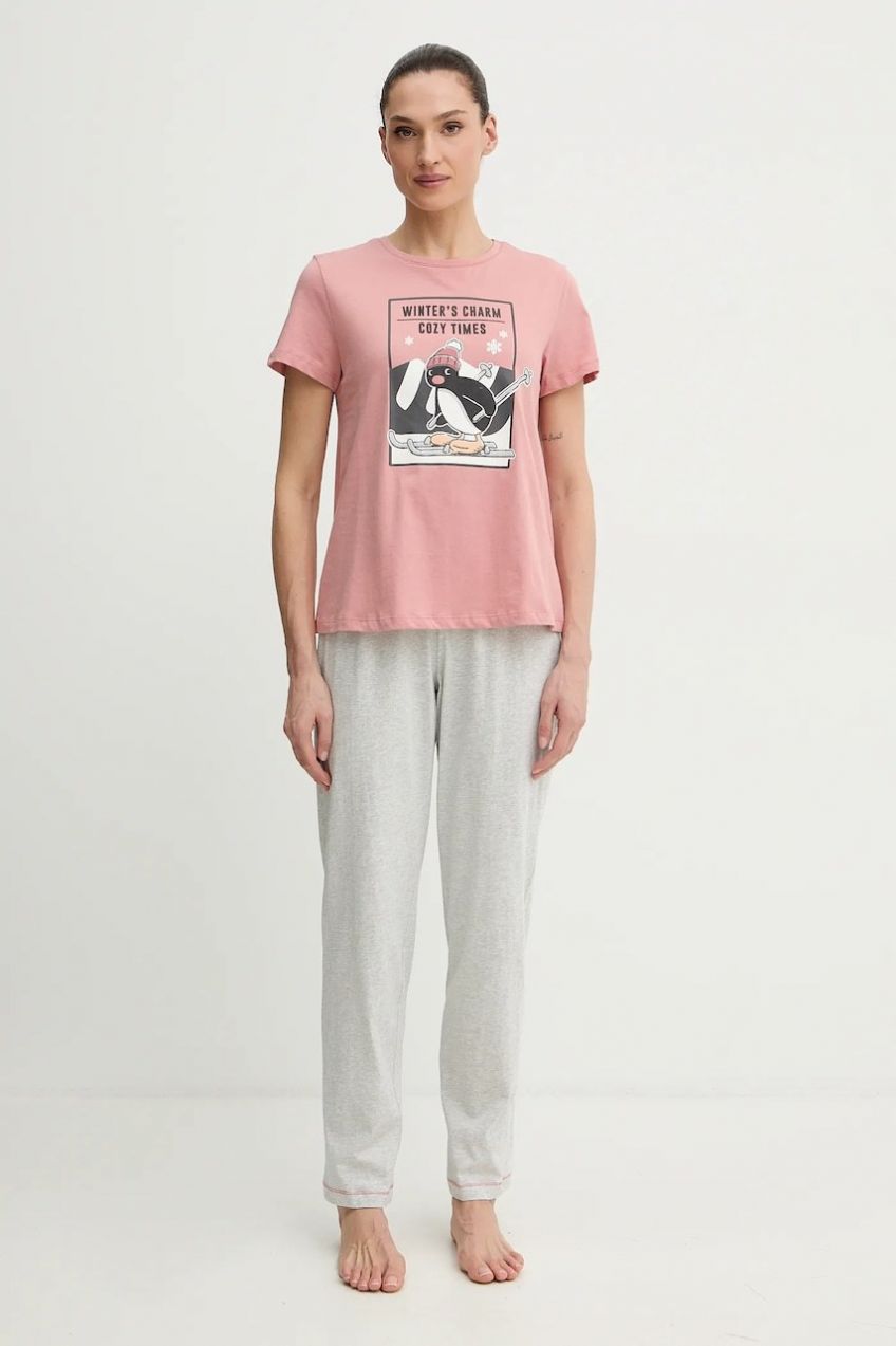 Bavlnené pyžamo women'secret ružová farba, bavlnené, 3132247
