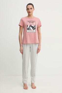 Bavlnené pyžamo women'secret ružová farba, bavlnené, 3132247