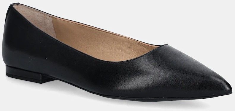 Kožené balerínky Lauren Ralph Lauren Londyn čierna farba, 802P09039001