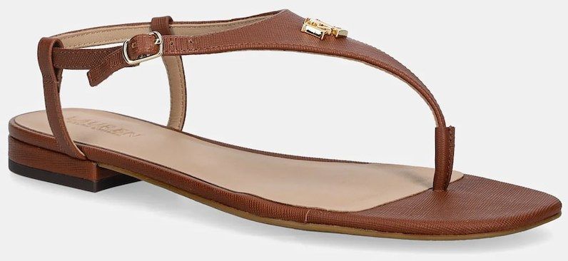 Kožené sandále Lauren Ralph Lauren Everley 2 hnedá farba, 802982881001