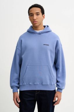 Mikina Abercrombie & Fitch modrá farba, s kapucňou, jednofarebná, KI122-5519-200