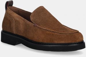 Semišové mokasíny Tommy Hilfiger HILFIGER ULTRA LIGHT SDE LOAFER hnedá farba, FM0FM05839