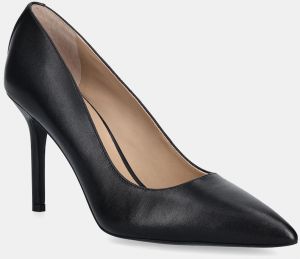 Kožené lodičky Lauren Ralph Lauren Lindella II čierna farba, 802P09032001