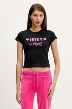 Tričko Juicy Couture Angel dámske, čierna farba, JCNCT126461