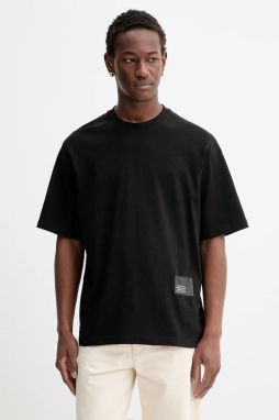 Bavlnené tričko G-Star Badge boxy pánske, čierna farba, s potlačou, D26855-C336,