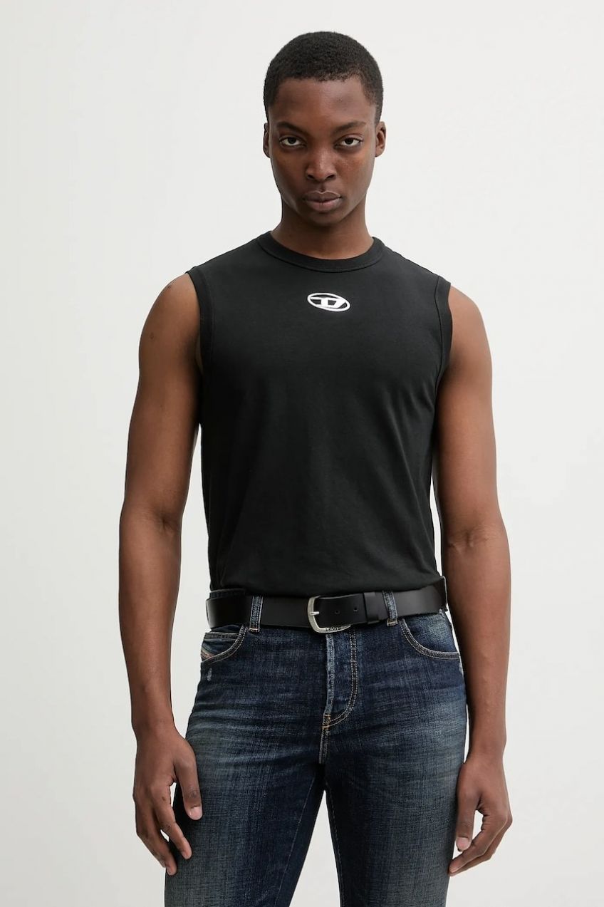 Bavlnené tričko Diesel T-BISCO-IOD čierna farba, A21743.0JMBB