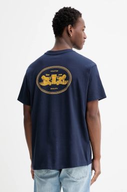 Bavlnené tričko Levi's pánske, tmavomodrá farba, jednofarebné, 87373