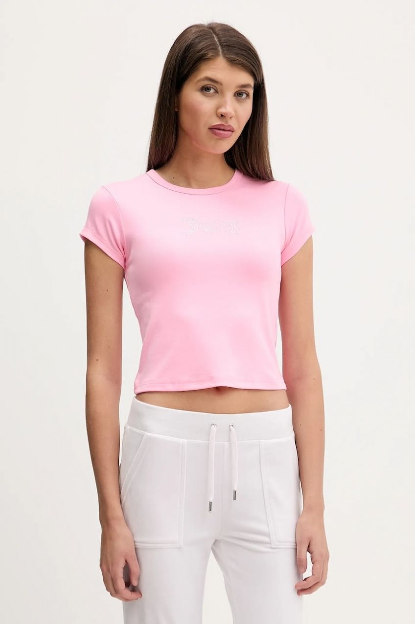 Tričko Juicy Couture dámske, ružová farba, JCWCT126301