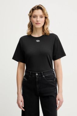 Bavlnené tričko Diesel T-NORMY-OD-S1 dámske, čierna farba, A20399.0JMBB