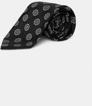 Kravata s prídavkom hodvábu HUGO Tie cm 7.5 čierna farba, 50557591