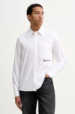 Bavlnená košeľa Karl Lagerfeld Jeans biela farba, regular, s klasickým golierom, A3M16021